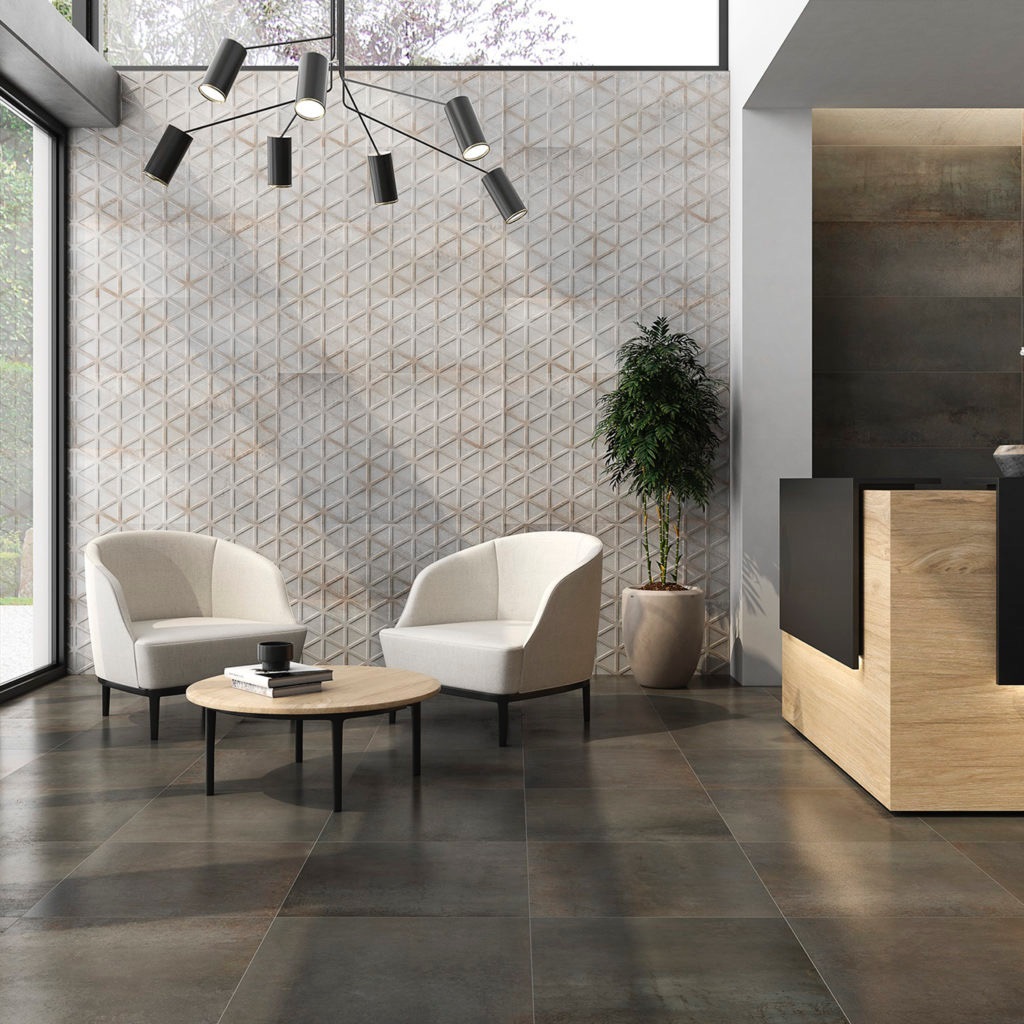 16 x 48 Industrial Roxy Acero Deco Ceramic Tile 